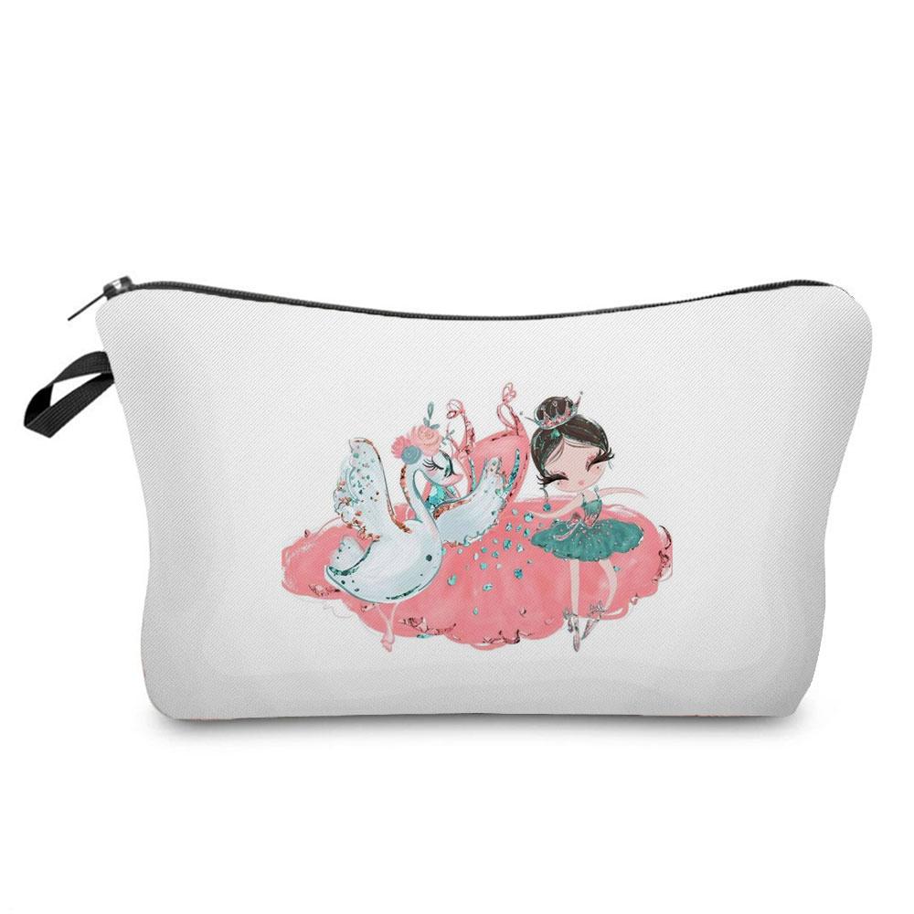 Ballet Art Girl Fashion Printed Cosmetic Bags Toiletries Organizer  School Daily Pencil CasesOutdoor Practical Makeup Bag Female