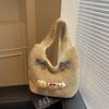 New Woven Bag Cute Bow Beach Bag Fashion Straw One Shoulder Straw Tote Bag