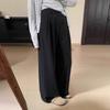 Plus-Size Women's Elegant High-Waisted Wide-Leg Casual Suit Pants, Spring Collection - Slimming, Loose, Floor-Length, Straight-Leg Design.