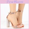 Elegant Women Heeled Sandals With Rhinestone Ankle Strap And Super High Heels