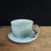 Striped Coffee Cup And Saucer Set, Retro Kiln Change Coffee Cup Creative Ceramic Cup Light Luxury Afternoon Tea Coarse Pottery Cup