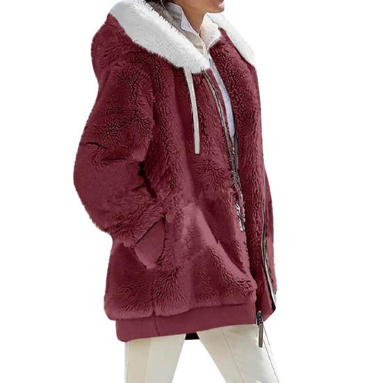 Cappotto invernale da donna tinta unita caldo peluche morbido taglie forti cappotto da signora abbigliamento invernale