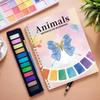 Watercolor Painting Workbook with 12-Color Paints & Brush, All-in-One Art Practice Book for Beginners, Kids, Adults