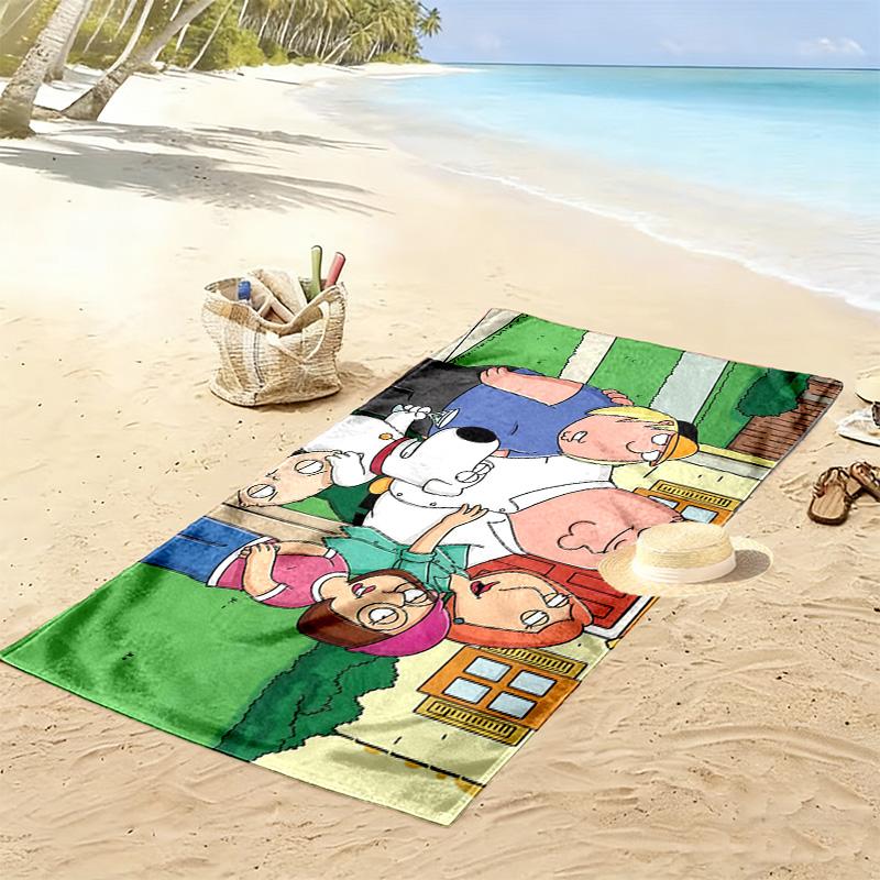 Family Guy Print Beach Towel, Large Soft Quick Dry Towel for Beach Camping Swimming