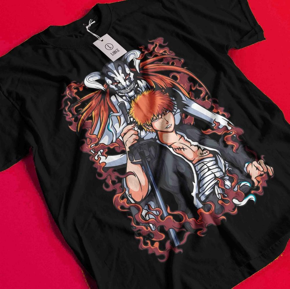 Bleach Anime Tshirt Ichigo Bankai T-Shirt Aizen Yhwach Tee Zaraki Kenpachi Shirt BB1008