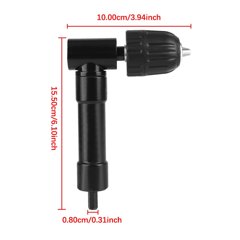 Turning Tool Adapter Right Angle Electric Drill Chucks Device 90 Degree Corner Tool Narrow Spacing Drilling Tool Aluminum Alloy