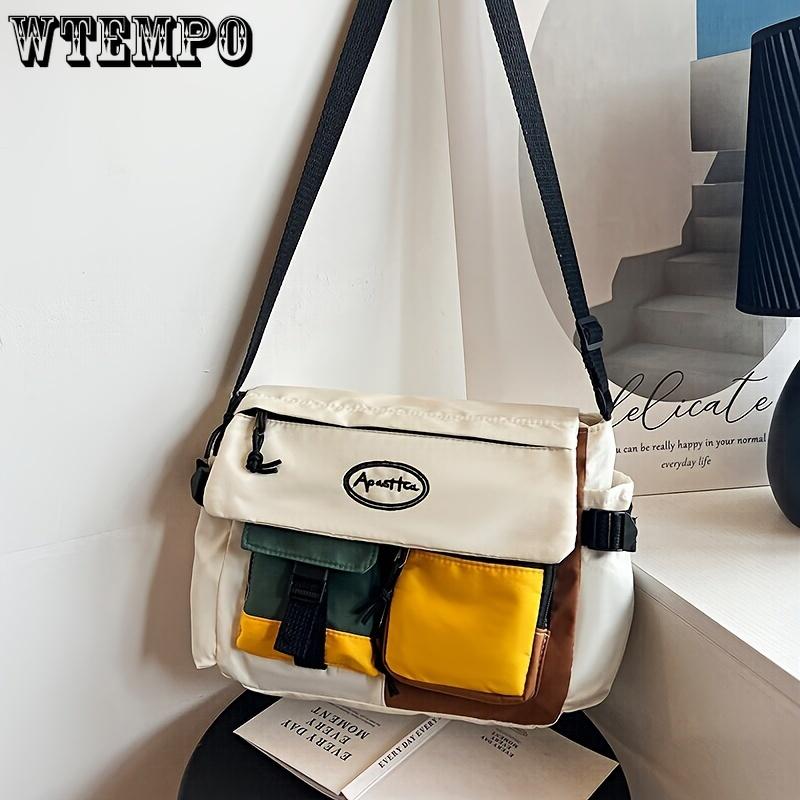 Minimalistische, modische Umhängetasche aus Canvas mit großem Fassungsvermögen für Männer und Frauen, vielseitige Umhängetasche