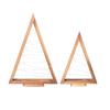 2Pcs Wooden Christmas Tree Ornament with LED Light Farmhouse Rustic Glowing Xmas Tree Table Sign Home Office Desktop Triangle Decoration