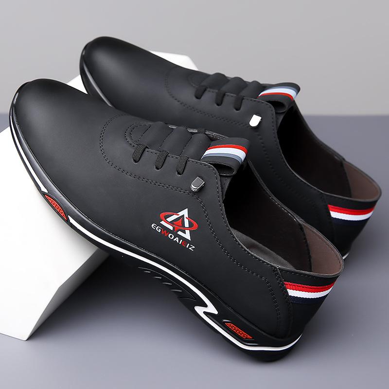 

Новые мужские туфли из натуральной кожи, повседневная обувь, весна-осень, спортивная обувь на плоской подошве, удобные уличные кроссовки 44 чёрный