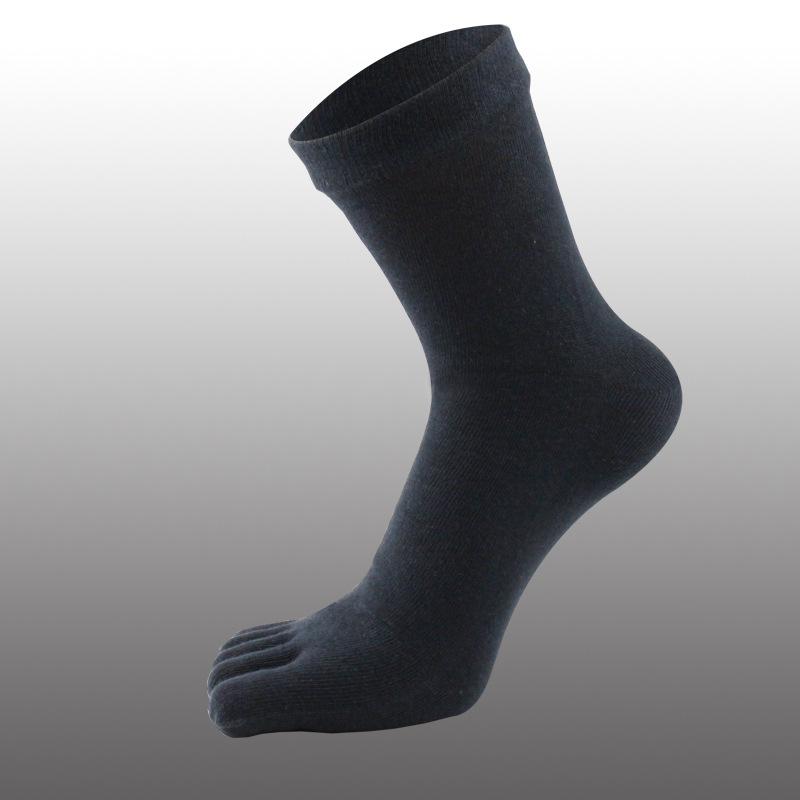 Herrstrumpor med fem tår i bomull, svettabsorberande, enfärgade, kort skaft