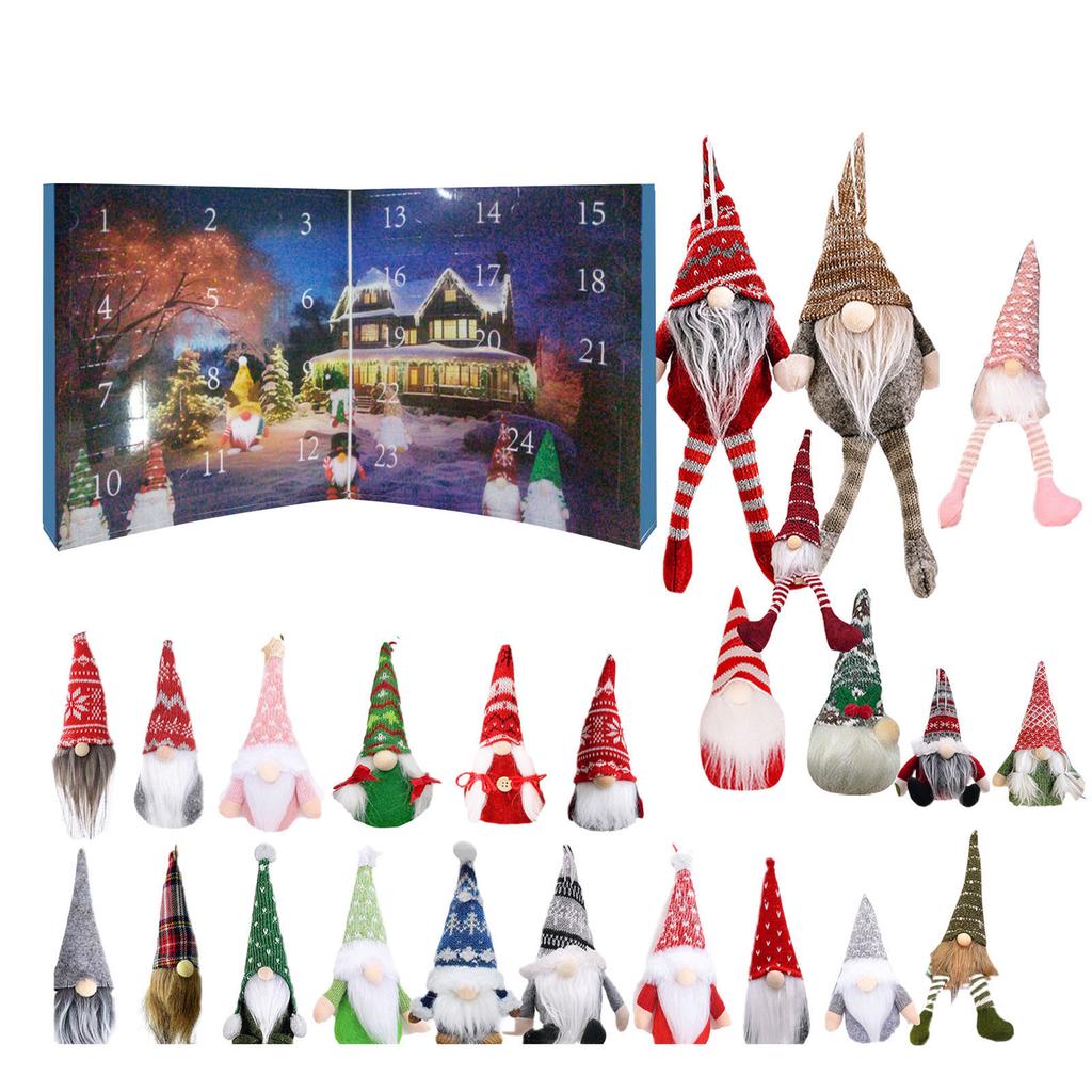 Multi Patterns Christmas Gnome Advent Calendar 2025 Gnome Dolls Plush Toys 24 Day Gnomes Kids Party Gifts s New Year navidad