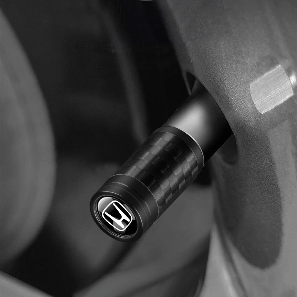 4pcs Carbon Fiber Car Tire Valve Cap Metal Tyre Wheel Stem Air Valve Cover For Honda Civic Mugen Jazz City Fit Accord 7 Odyssey
