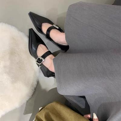 French Evening Wind Pointed Mary Jane Shoes Women's 2025 Autumn and Winter New Versatile High-heeled Single Shoes Soft-soled Shoes