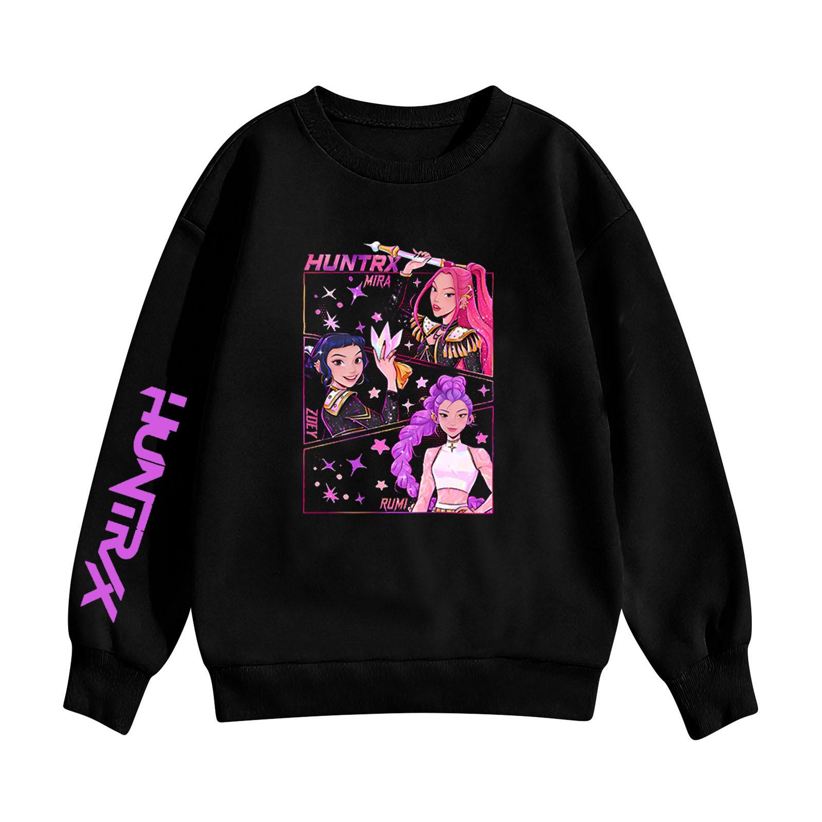 

Детская толстовка с капюшоном для мальчиков и девочек, модная толстовка с длинными рукавами и принтом 100 чёрный