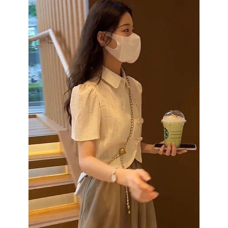 2026 Summer Women's Korean & French Loose Top Slimming Skirt Two-Piece Set