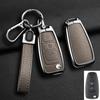 Zinklegering Leer Auto Sleutelhoesje Cover voor Ford Fiesta Ranger C-Max S-Max Focus 3 4 Galaxy Mondeo Transit Tourneo Custom MK4