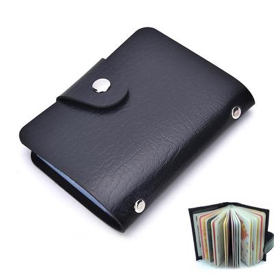 Sale Men'S Luxury Soft Genuine Black Leather Credit Card Holder Wallet