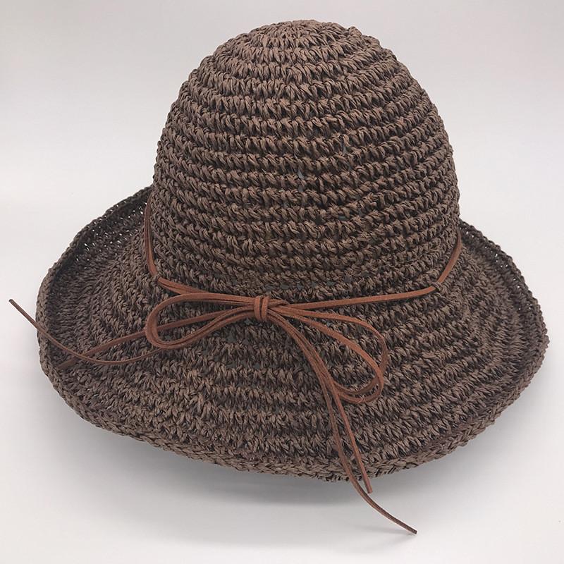 Handwoven Straw Hat For Women With Large Brim Summer Sunshade Foldable Sun Hat For Beach And Outdoor Use
