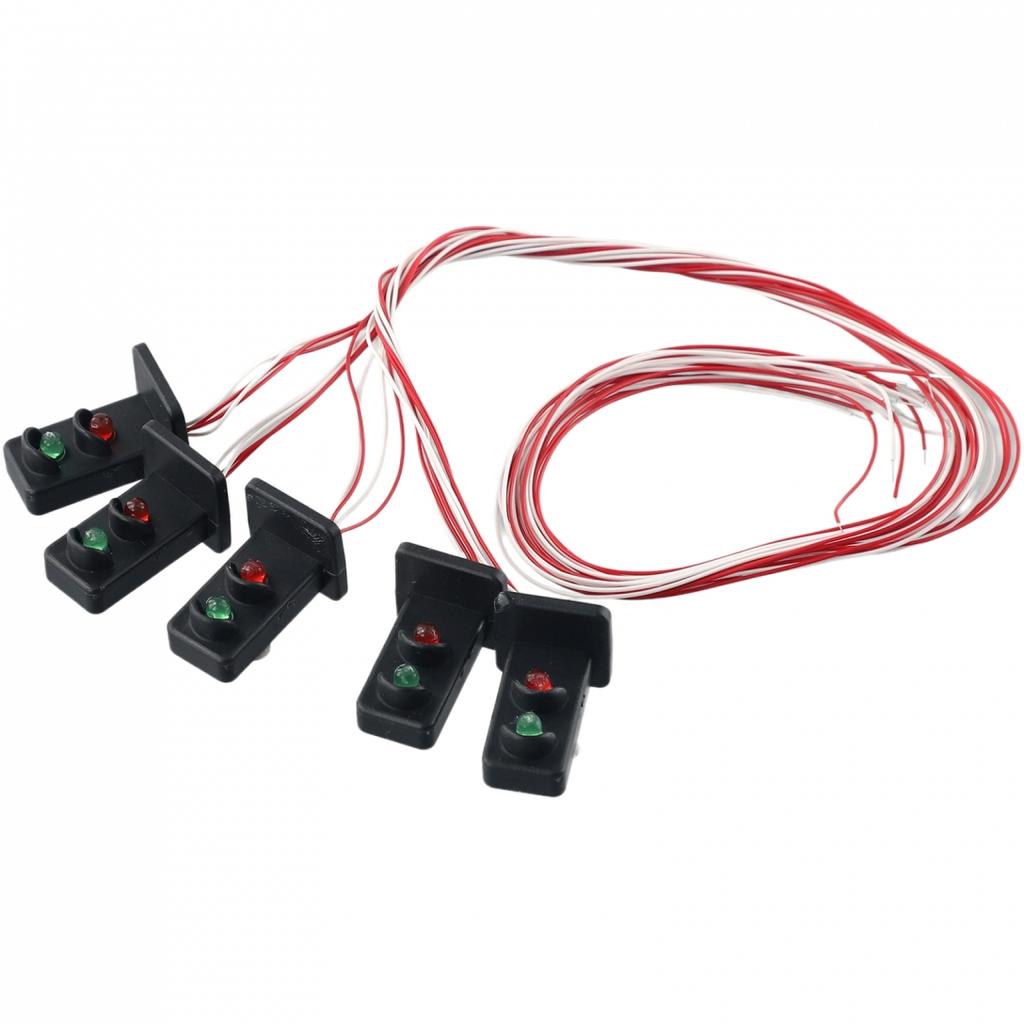 5 Pcs  20mm LEDs Made Green/Red Dwarf Signals 2 Aspects