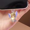 2Pcs Diy Accessories For Phone Type-C Interface Dust Plug Hanging Decoration 2D Flat Acrylic Angel Fairy Cat Phone Dust Plug