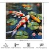 Colorful Koi Fish Shower Curtain Water Lilies Design for Bathroom Decor Waterproof Fabric Customizable Size