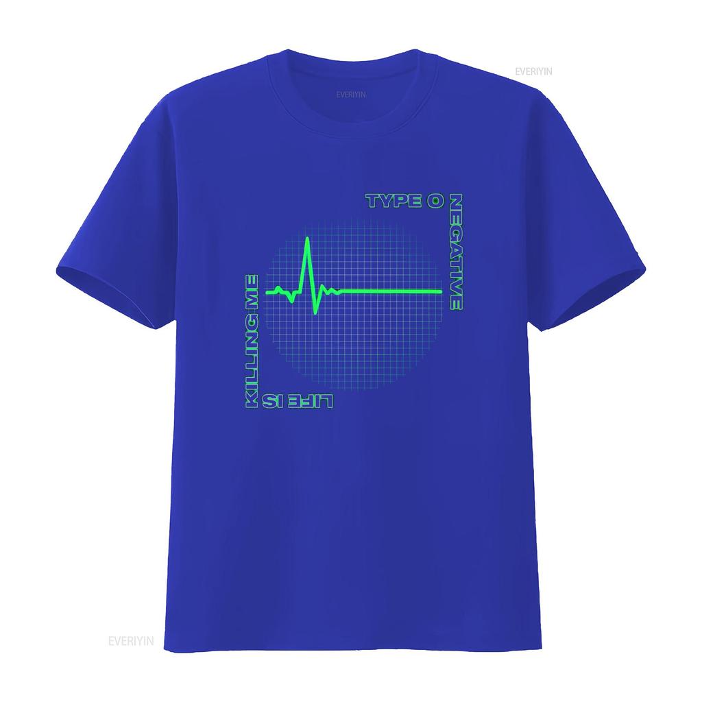 S 5XL TYPE O NEGATIVE BAND LIFE IS KILLING ME NEW BLACK T SHIRT Neon Heartbeat Design Vintage Washed Slightly Designer Clothes