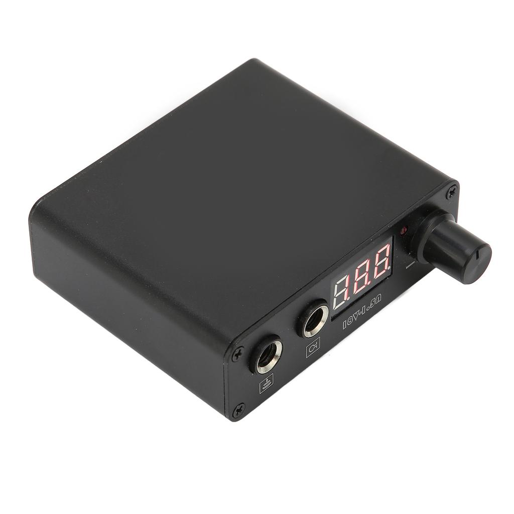 Black Aluminium Alloy Tattoo Machine Power Supply High Accuracy with LED Digital Display for Tattoo