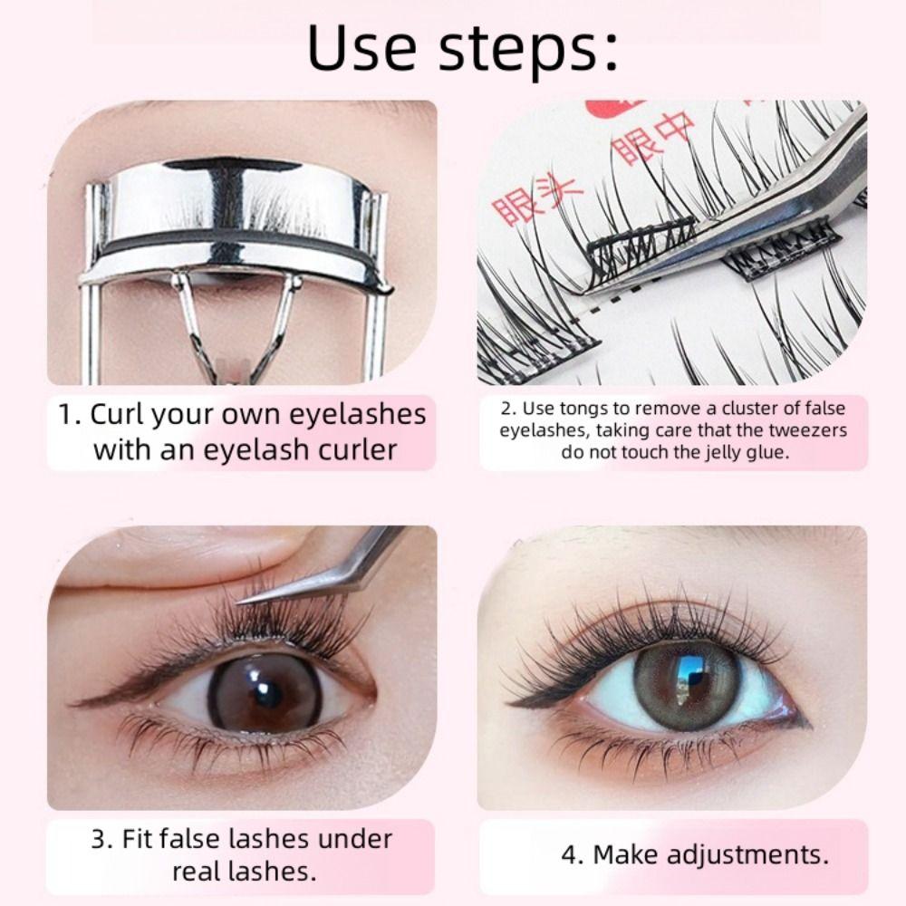 Soft Self Adhesive False Eyelashes Comic Eye Individual Fake Eyelashes Cluster False Lashes  Daily