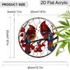 Acrylic Cardinal Bird Suncatcher Stained Glass Effect Window Hanging Ornament Bird Lover Gifts for Mom Grandma