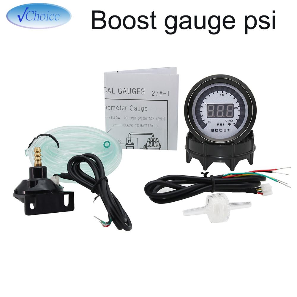 2" 52mm Digital Air Fuel Ratio Gauge Tachometer Voltmeter Boost Vacuum Water Temp Oil Temp Oil Press EGT Gauge AFR for 12V Car