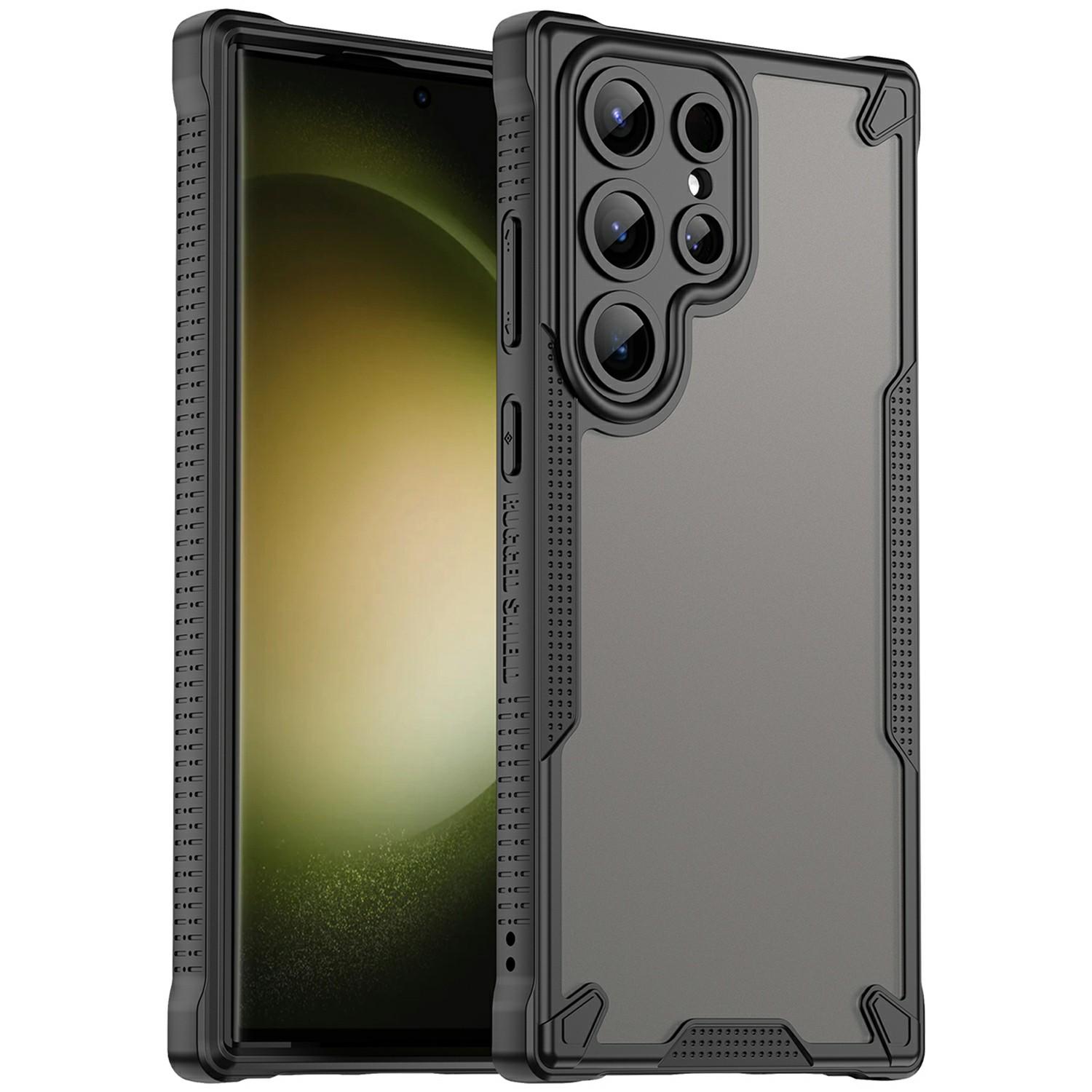 

For Samsung Galaxy S23 Ultra Case PC+TPU Frosted Phone Back Cover Black