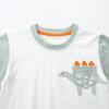 Cartoon Dinosaur Print Short Sleeved Set Summer New Plaid Shorts Set Kid Clothing