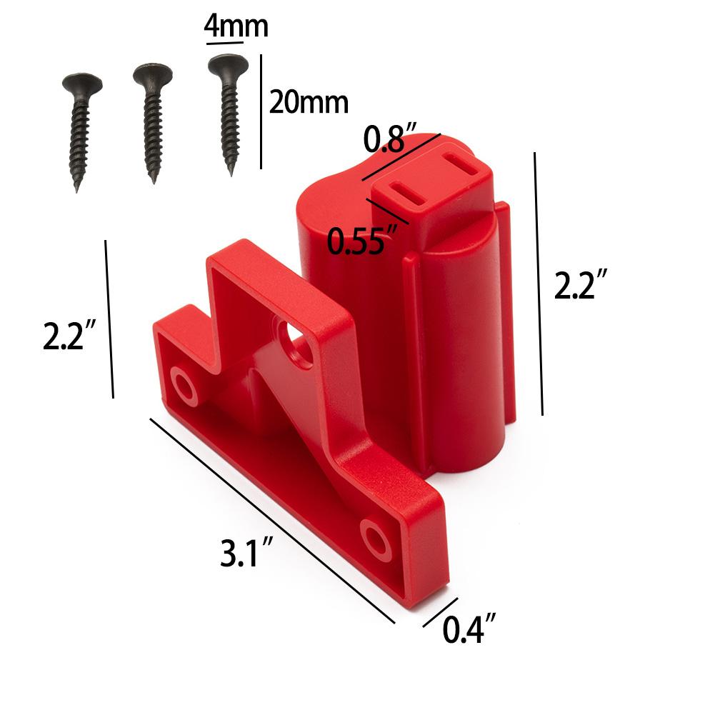 1 Pcs Tool Holder Mount For M12 Tool Hanger With 3 Screws Red ABS+PC Bracket Fixed The Wall Power Tools Parts
