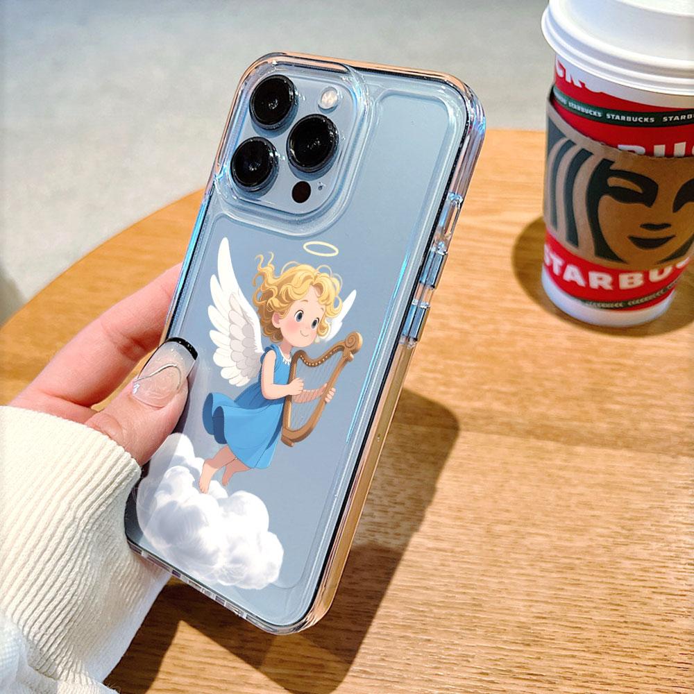 Angel with Harp on Cloud Phone Case for Xiaomi Redmi Note 15 14 13 12 11 10 9 8 7 Pro Plus Soft Shockproof Protective Cover