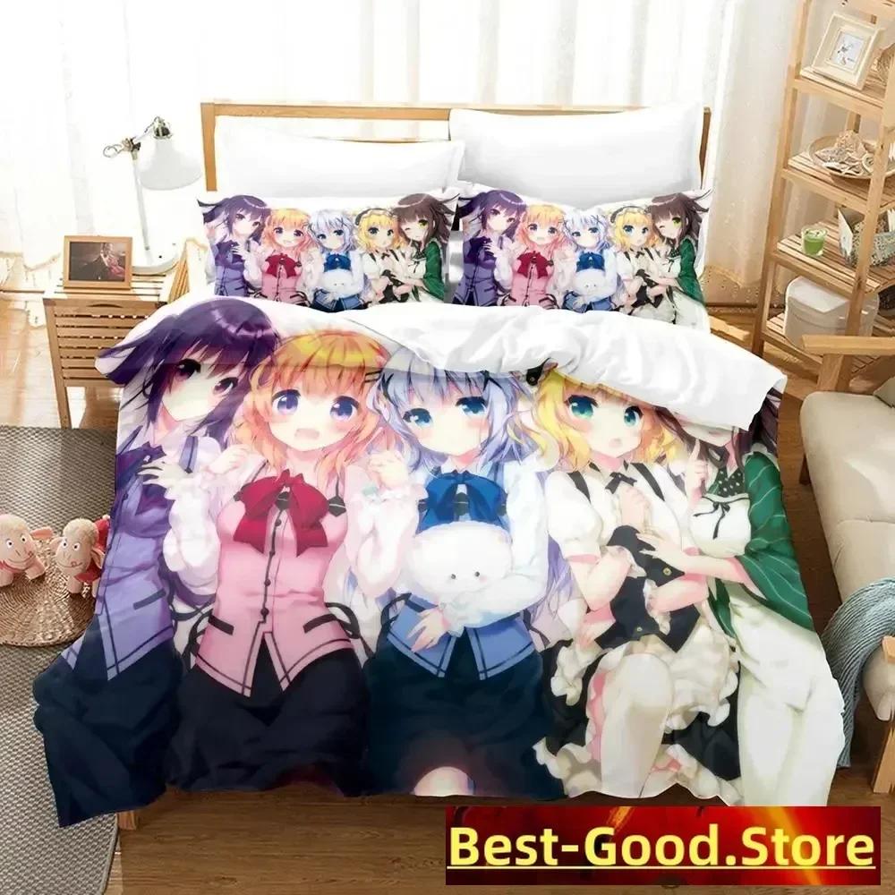 

Is The Order A Rabbit Bedding Set Duvet Cover Sheet Printed Bed Set Pillowcase Bed Full Queen King Size Comforter Bedroom 70x133cm 2pcs