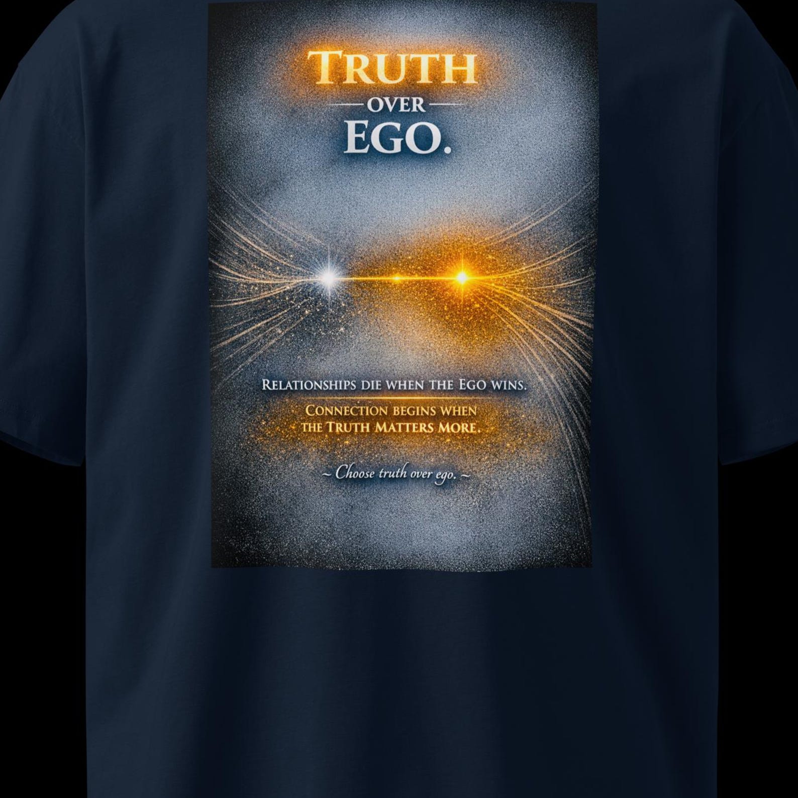 Unisex organic oversized high neck t-shirt - Truth Over Ego 2XL