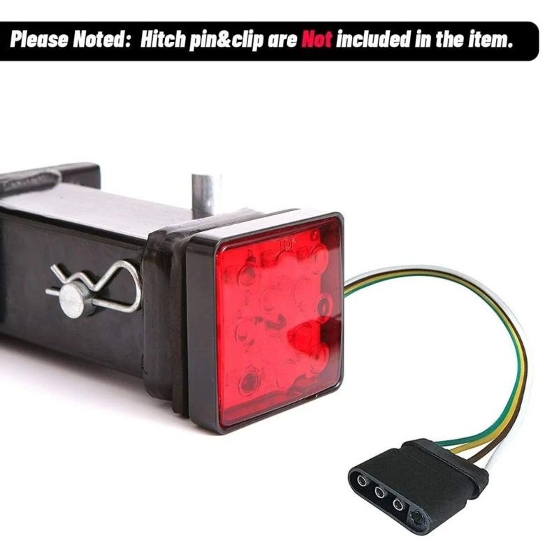 12 LED Brake Light Trailer Hitch Cover Fit Towing Hauling Standard Size Receiver Energy Saving Signal Light