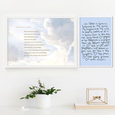 The Lords Prayer Bible Verse Poster Christian Our Father Wall Art Canvas Painting Print Matthew 6 Picture Living Room Home Decor