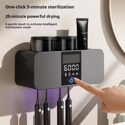 UV Electric Toothbrush Sterilizer Wall Mounted Wireless Rechargeable Toothbrush Drying Sterilization Dryer Holder