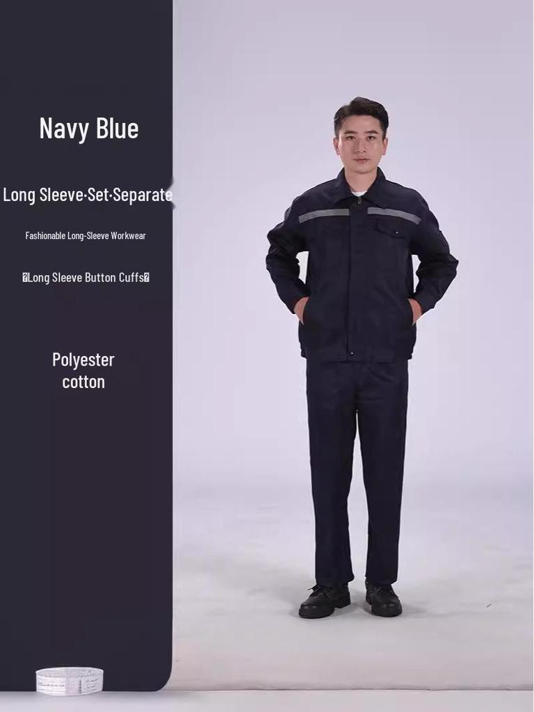 Men's Long Sleeve Workwear Set: Durable Labor Protection, Auto Repair & Site-Ready Uniform