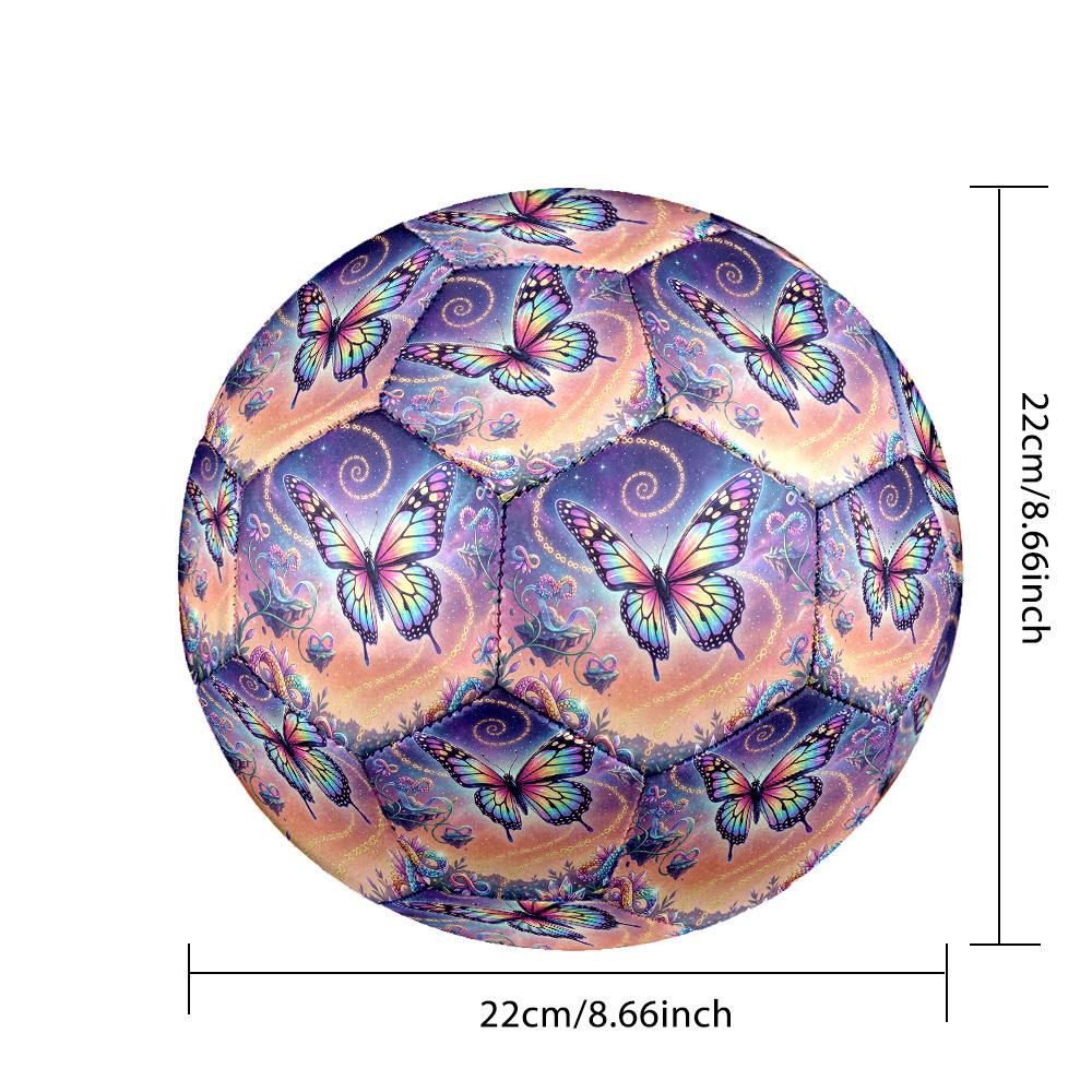 1pc Butterfly Fantasy Themed Soccer Ball, Size 5, Lightweight PVC Material, Outdoor Training Soccer Ball Gift. Q62251