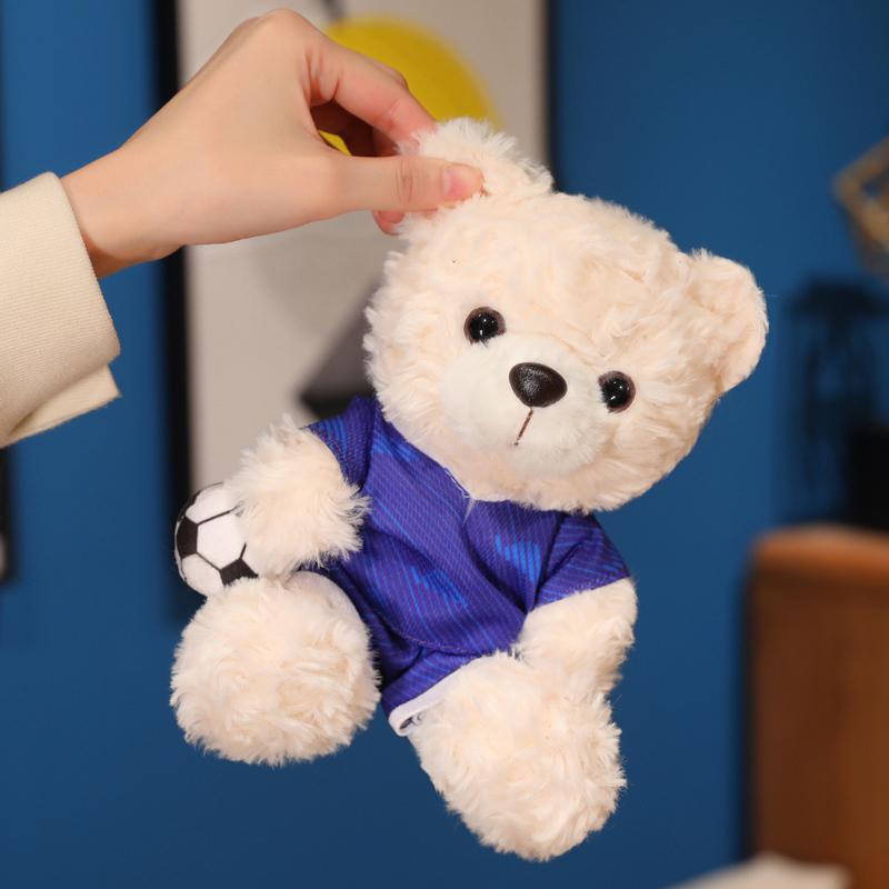 1623Cm Football Bear Plush Doll Kawaii Stuffed Player Toys Commemorative National Team Clubs Mascot Bear Plushie Holiday Gift