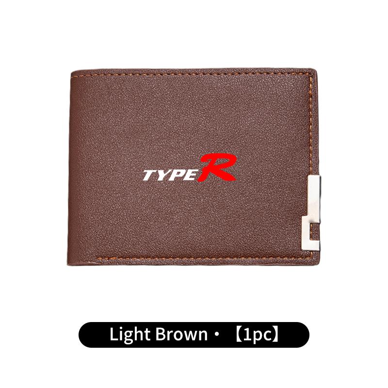 Car Logo Men's Short Wallet Multifunctional Card Purse Coin Storage Bag For Honda TYPE-R Mugen Civic Accord Fit Jazz CRV BRV HRV SM1