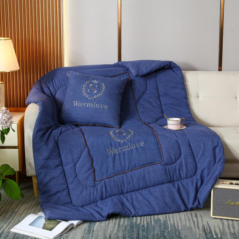 Four Seasons Pillow Blanket: Dual-Use Backrest Cushion for Car, Office & Bedside