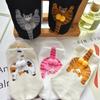 3PAIRS Cartoon 3D Cat Eggs Funny Mid-length Women's Socks Soft Breathable Personality Socks