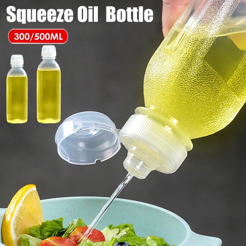 300ml/500ml Kitchen Squeeze Oil Bottle Dispenser Oil Spray Bottle Condiment Cooking Baking Ketchup Mustard Vinegar Olive Oil