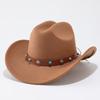 Top Hat Men's and Women's Ethnic Style Tibetan Wool Retro Western Cowboy Hat European and American Jazz Hat Felt Hat