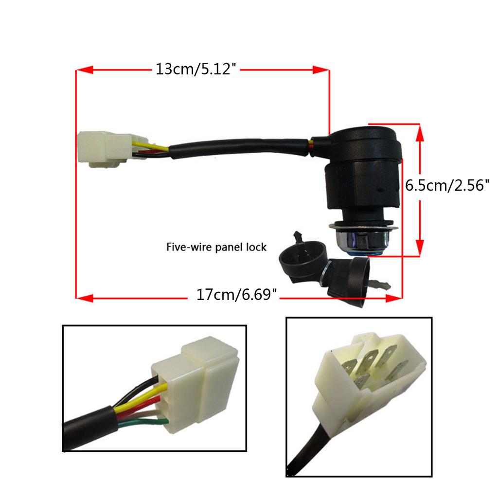 5 Wire Ignition for Key Switch Lock Ignition Starter Switch for 186/188/190 Gasoline for Diesel Generator
