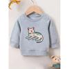 European sizes Cute Cat Print Round Neck Hoodie for 0-3 Year Old  Kids | Thin, Comfortable, Long Sleeve, Suitable  Outdoor Wear
