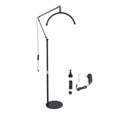 Half Moon Shaped Fill Light 3000‑6000K  20W Black Half Moon Lamp with Metal Light Stand Phobe Clip